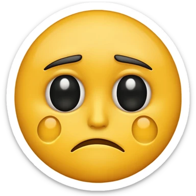 Depressed emoji with black eye bags sticker