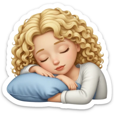 Blonde girl sleeping curls sticker