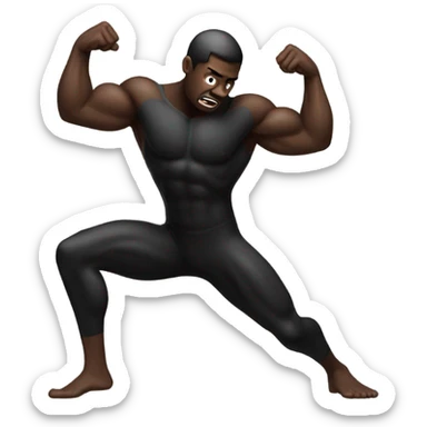 Man breaking out of black goo sticker