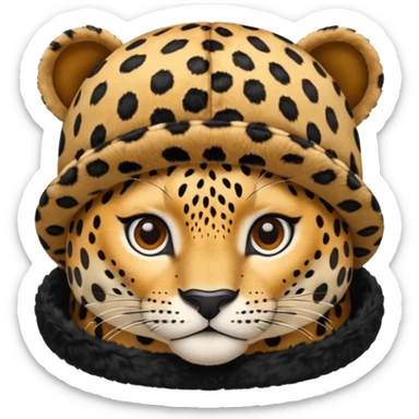 leopard print hat sticker