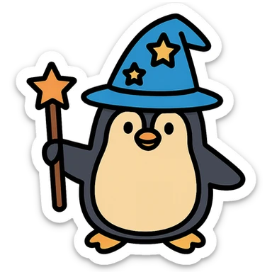 A penguin wizard. sticker