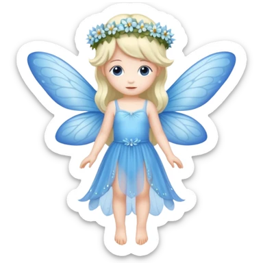 full body of little blue fairy sticker
