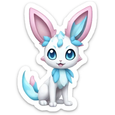 Kawaii Sylveon-Glaceon Full Body sticker