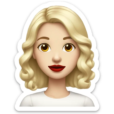 russian girl with red lips sticker