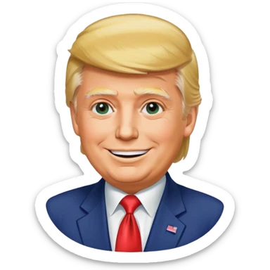 trump as a retro sticker sticker