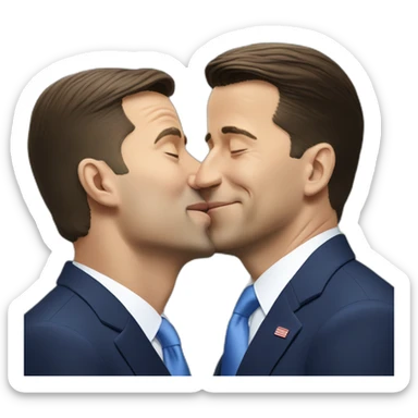 Vladimir Zelenskiy kisses Joe Biden sticker