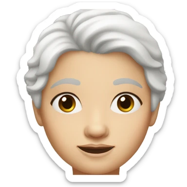 white grandmother, with hazel eyes and dark hair sticker
