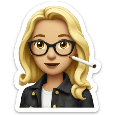 Ashley smoking a cig sticker