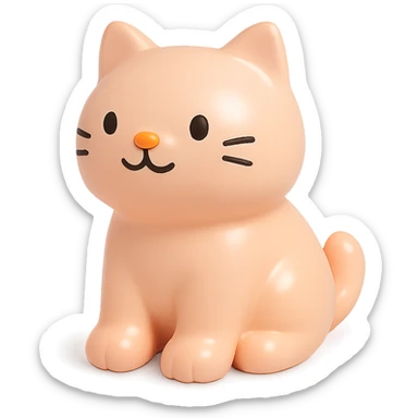a cute cat vinyl figure style sticker