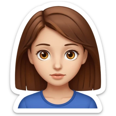 Brown haired girl with brown eyes  sticker