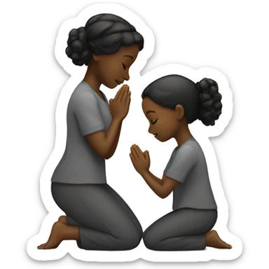 Two black girls praying kneeling  sticker