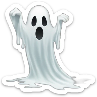 ghost appearing through wall ejecting a white milky substance spilled sticker