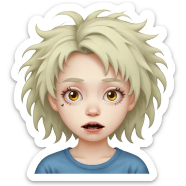 A weird crazy ugly girl sticker