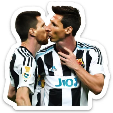 Lionel messi kissing cristiano ronaldo sticker