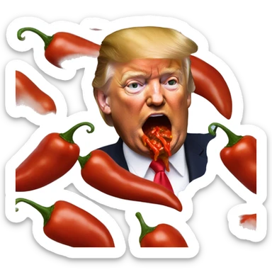 Trump eating chilli sticker
