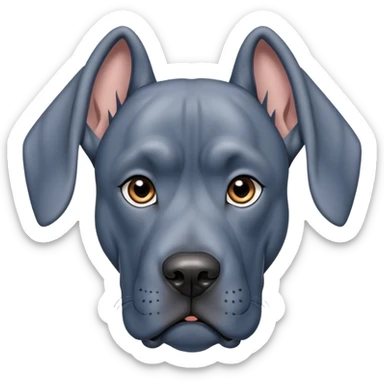 Blue Great Dane cropped ears sticker