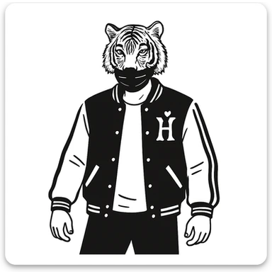 Make the tiger mask more detailed, keeping the original style sticker
