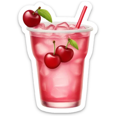Shirley temple drink with a cherry sticker