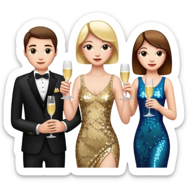 dancer at party with others sticker