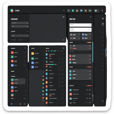 Desktop app user interface with sidebar, menu, and content area sticker