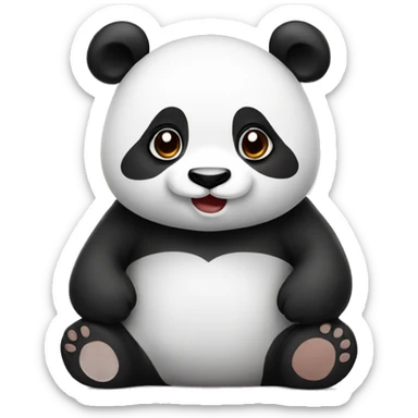 Panda with kisses on her face  sticker