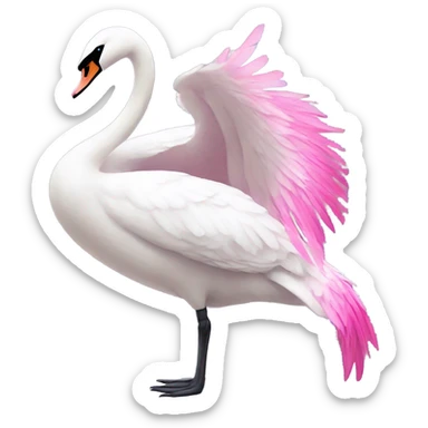 Pink swan sticker