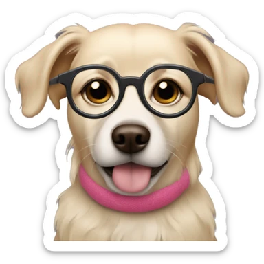 dog wearing luna lovegood glasses sticker