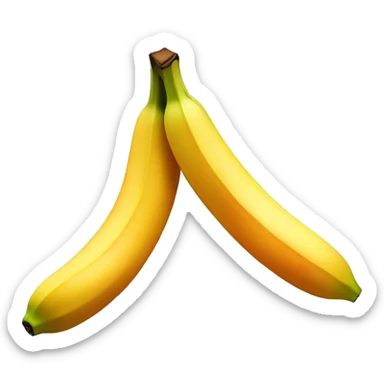 Single banana upright and an orange on each side at the bottom sticker