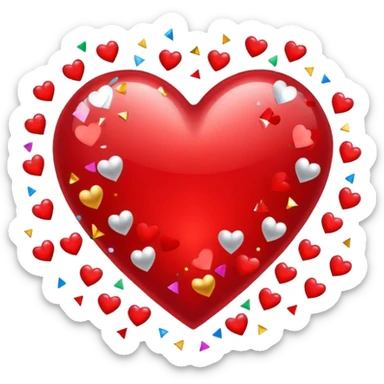 celebration themed heart sticker