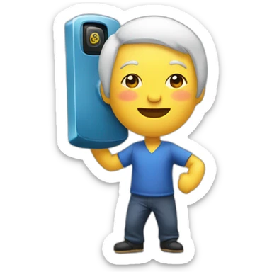 Chinois qui fait un téléphone sticker