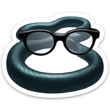 black snake with glasses sticker