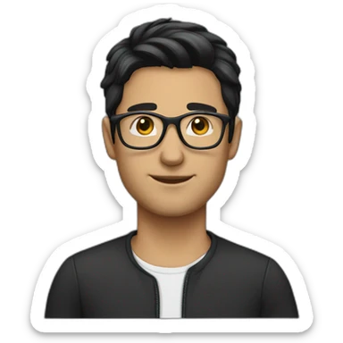 male-darkhair-tupe-glasses sticker