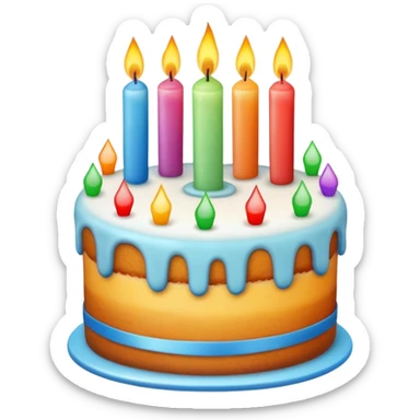 birthday cake with candles sticker