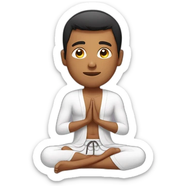  Indian male Athlete with abs doing meditation  sticker