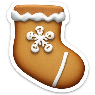 frosted gingerbread cookie shaped like a winter sock sticker