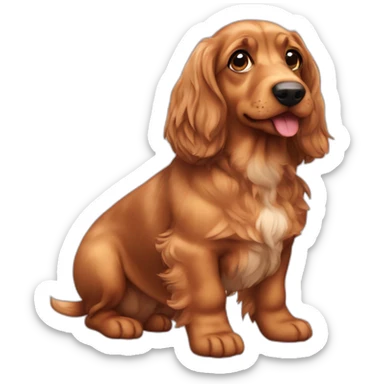 chubby puppy long hair teckel called zeus sticker