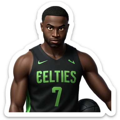 handsome boy in basketball uniform sticker