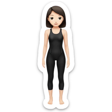 femme legging maillot de bain 1 pièce noir   sticker