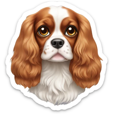 Cavalier King Charles spaniel with big ears  sticker