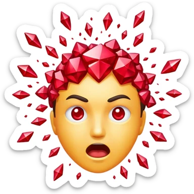 head exploding with rubies flying out sticker
