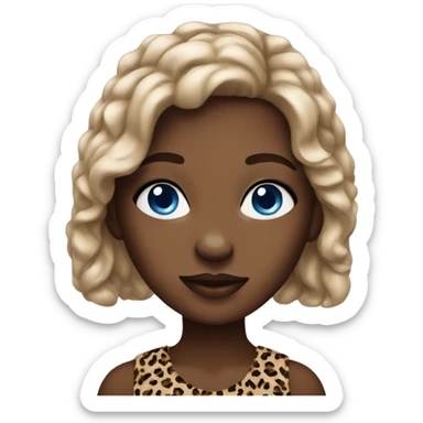 realistic girl with leopard print blue eyes  sticker