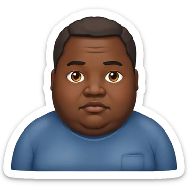 fat black man sticker