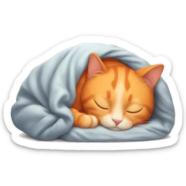 orange cat sleeping sticker