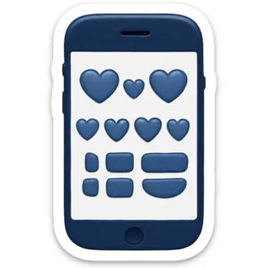 Cute navy blue cellphone with white heart buttons sticker