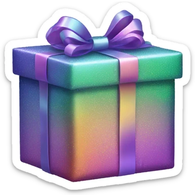 Iridescent christmas present sticker