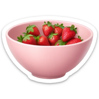 Light pink bowl with strawberries in it sticker