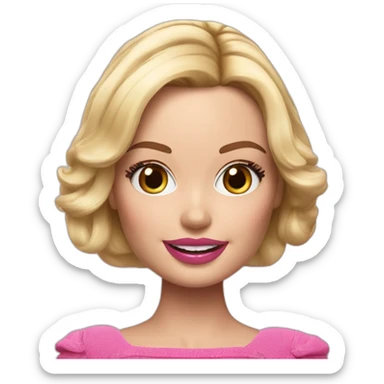 Margot Robbie playing barbie Doll sticker