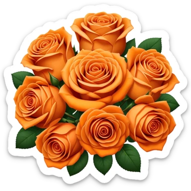 orange rose bouquet  sticker