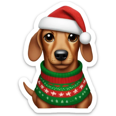 Sausage dog wearing a Christmas jumper  sticker