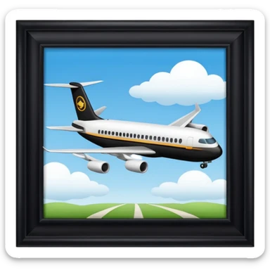 airplane departure black sticker